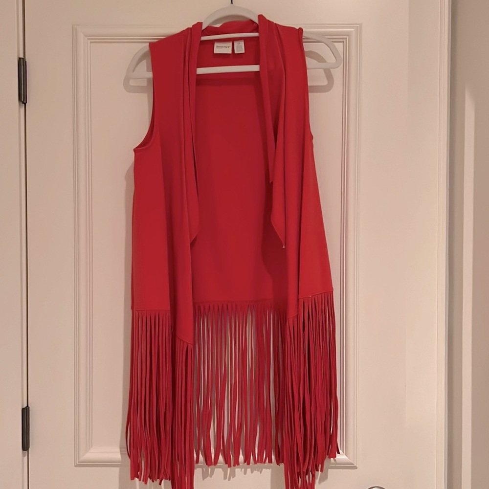 Orange Fringe Vest